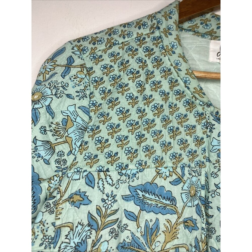 Anthropologie dRA Los Angeles Quilted Jacket Large Blue Floral Cottagecore - Picture 4 of 11